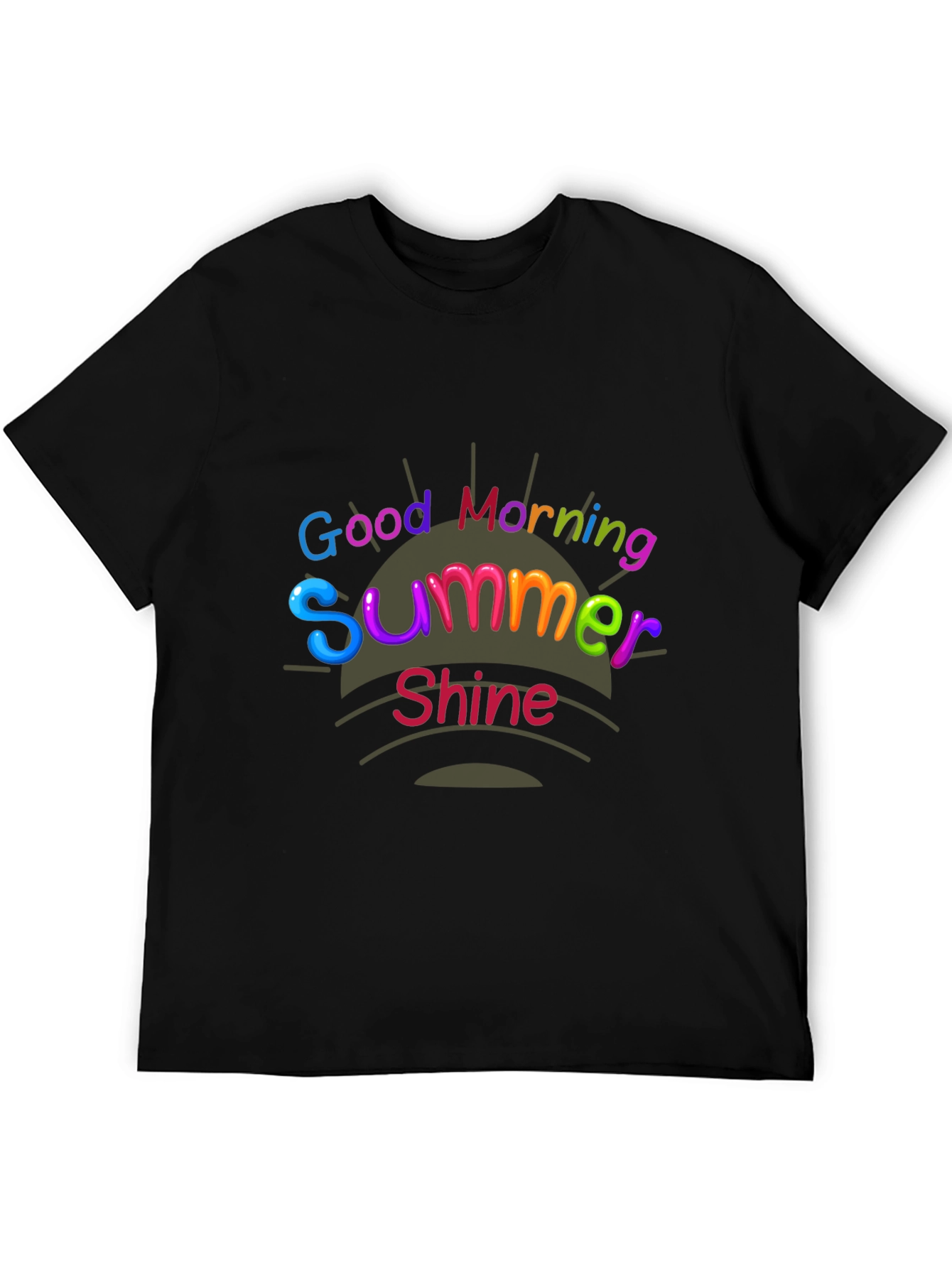 Good Morning Summer Shine Black Graphic Tee