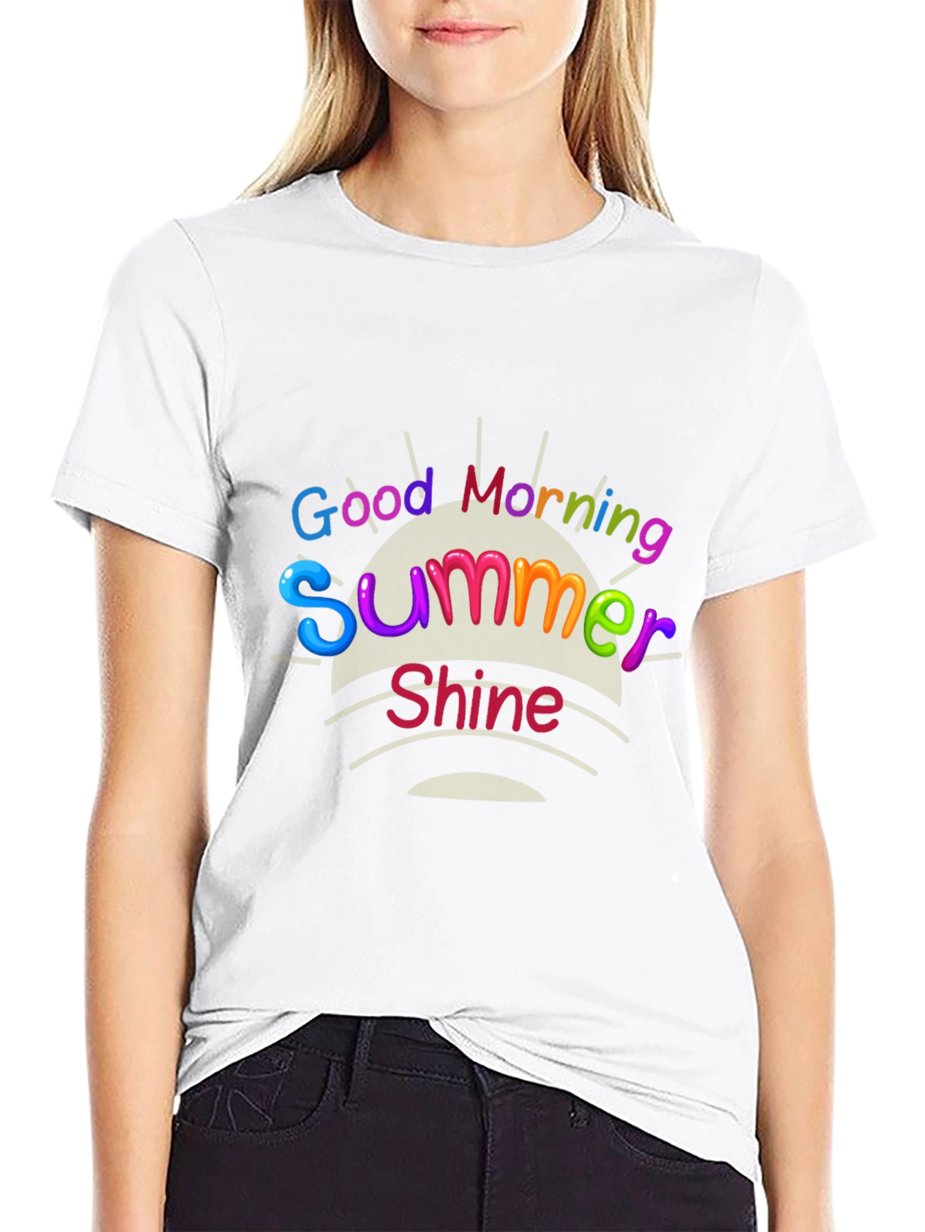 Good Morning Summer Shine Black Graphic Tee