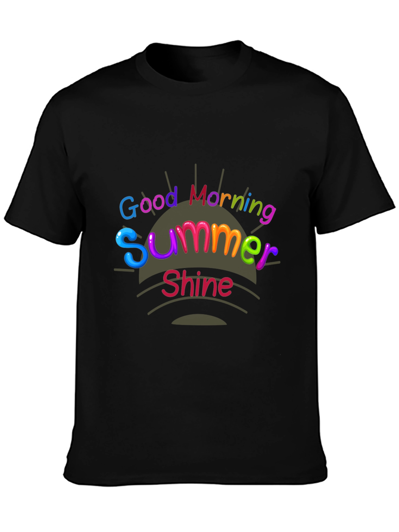 Good Morning Summer Shine Black Graphic Tee