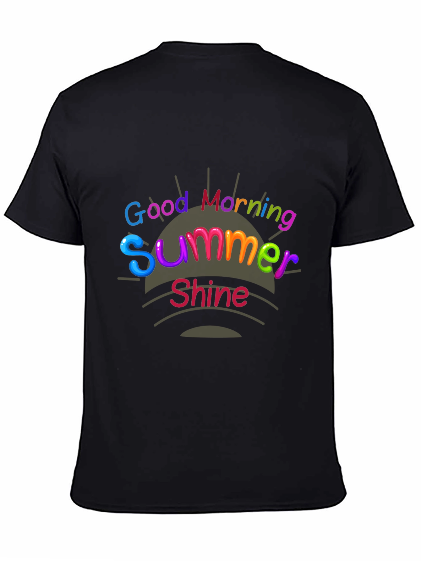 Good Morning Summer Shine Black Graphic Tee