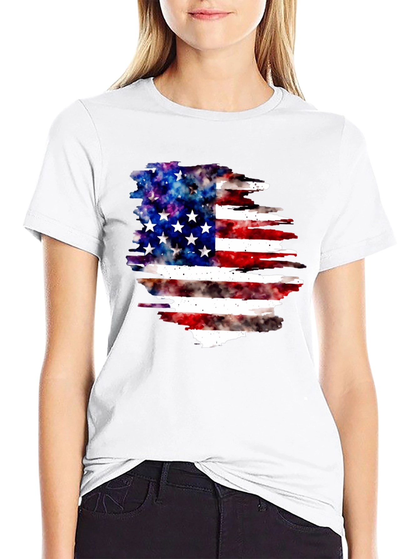 American Flag Galaxy T-Shirt Patriotic USA Tee
