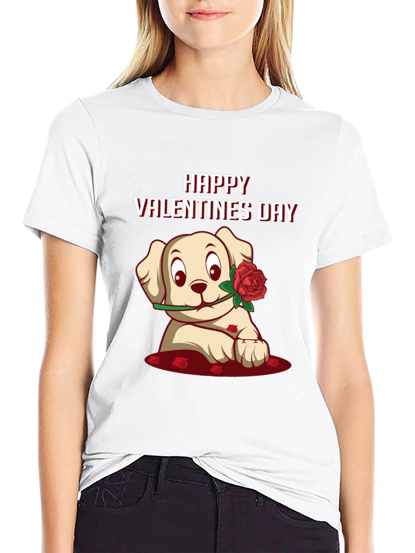 Happy Valentines Day Puppy Graphic Tee