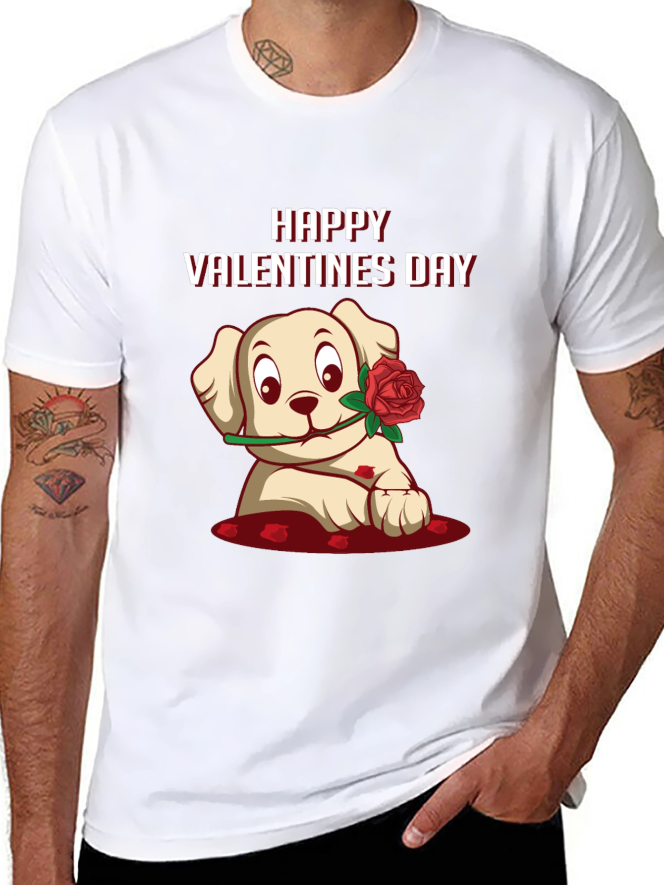 Happy Valentines Day Puppy Graphic Tee