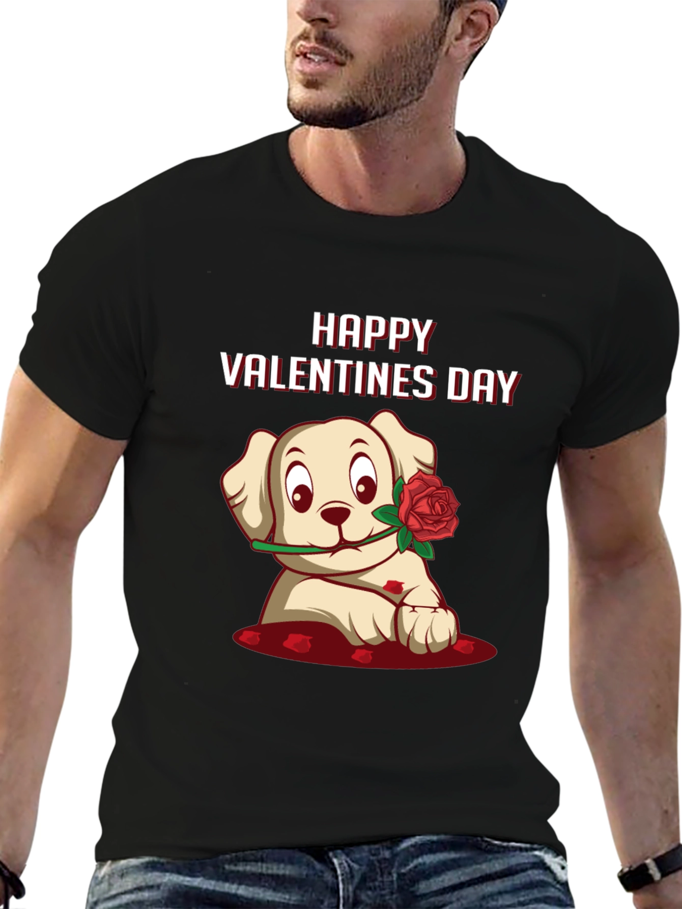Happy Valentines Day Puppy Graphic Tee