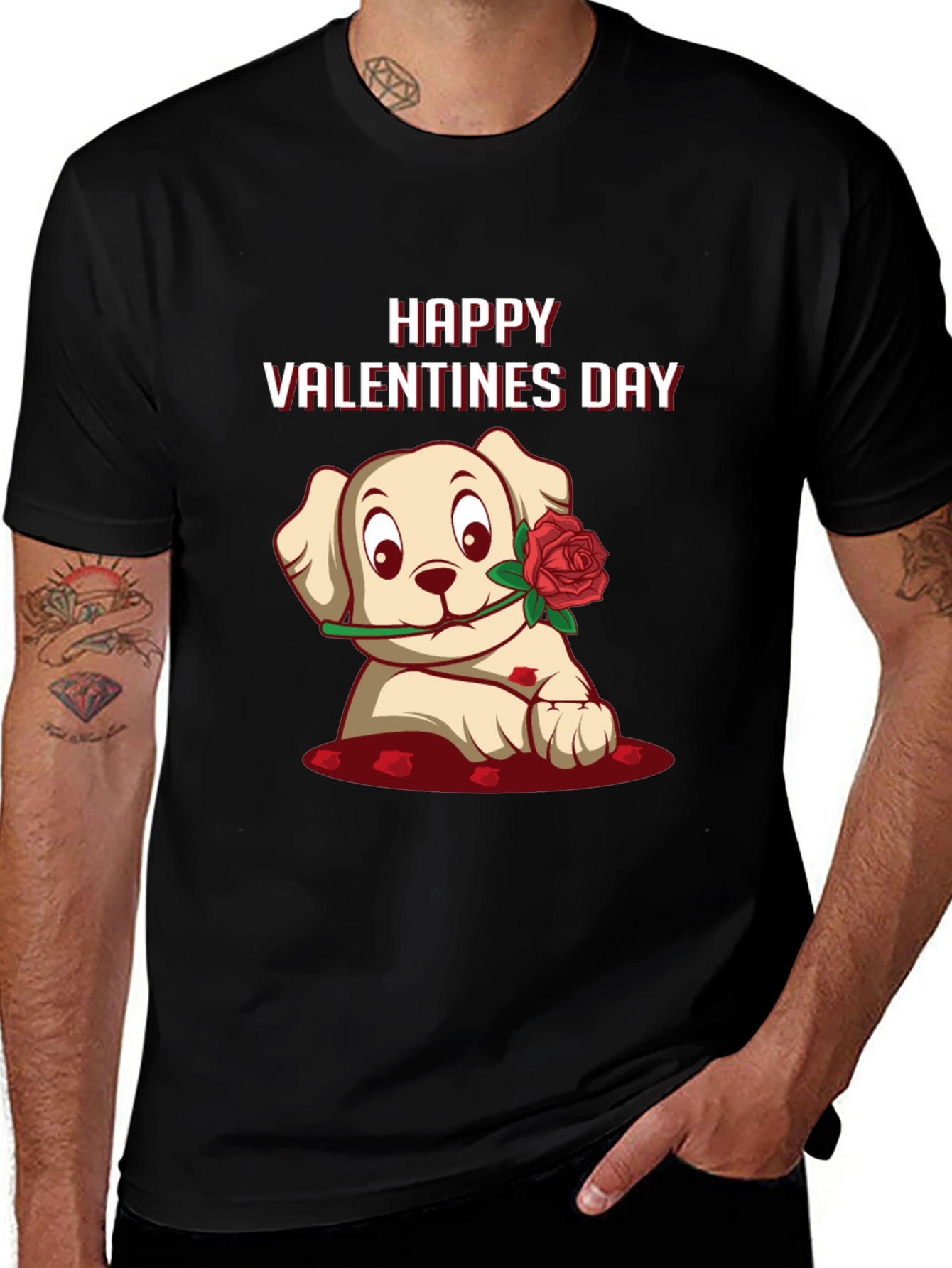 Happy Valentines Day Puppy Graphic Tee
