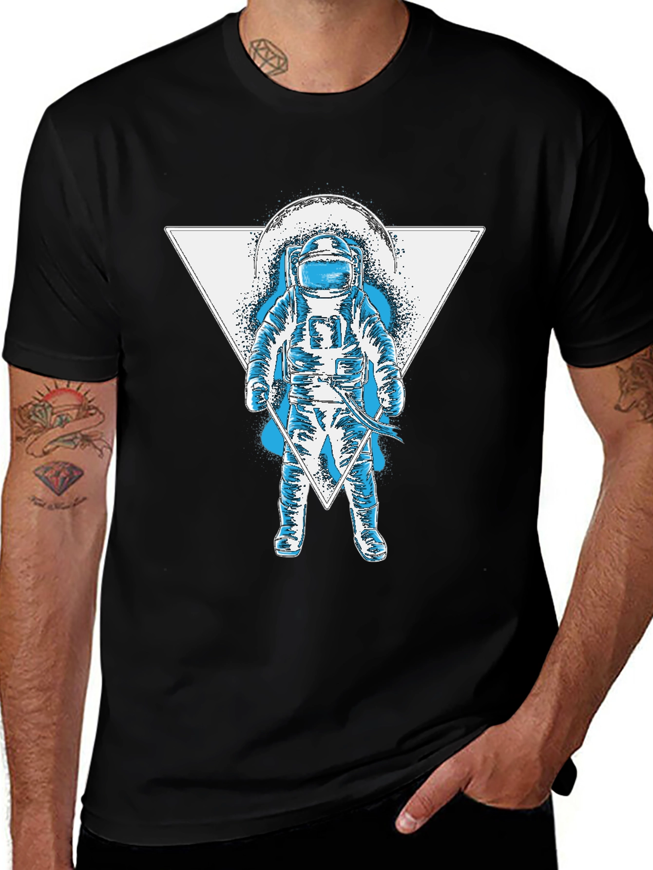 Astronaut Triangle Graphic T-Shirt