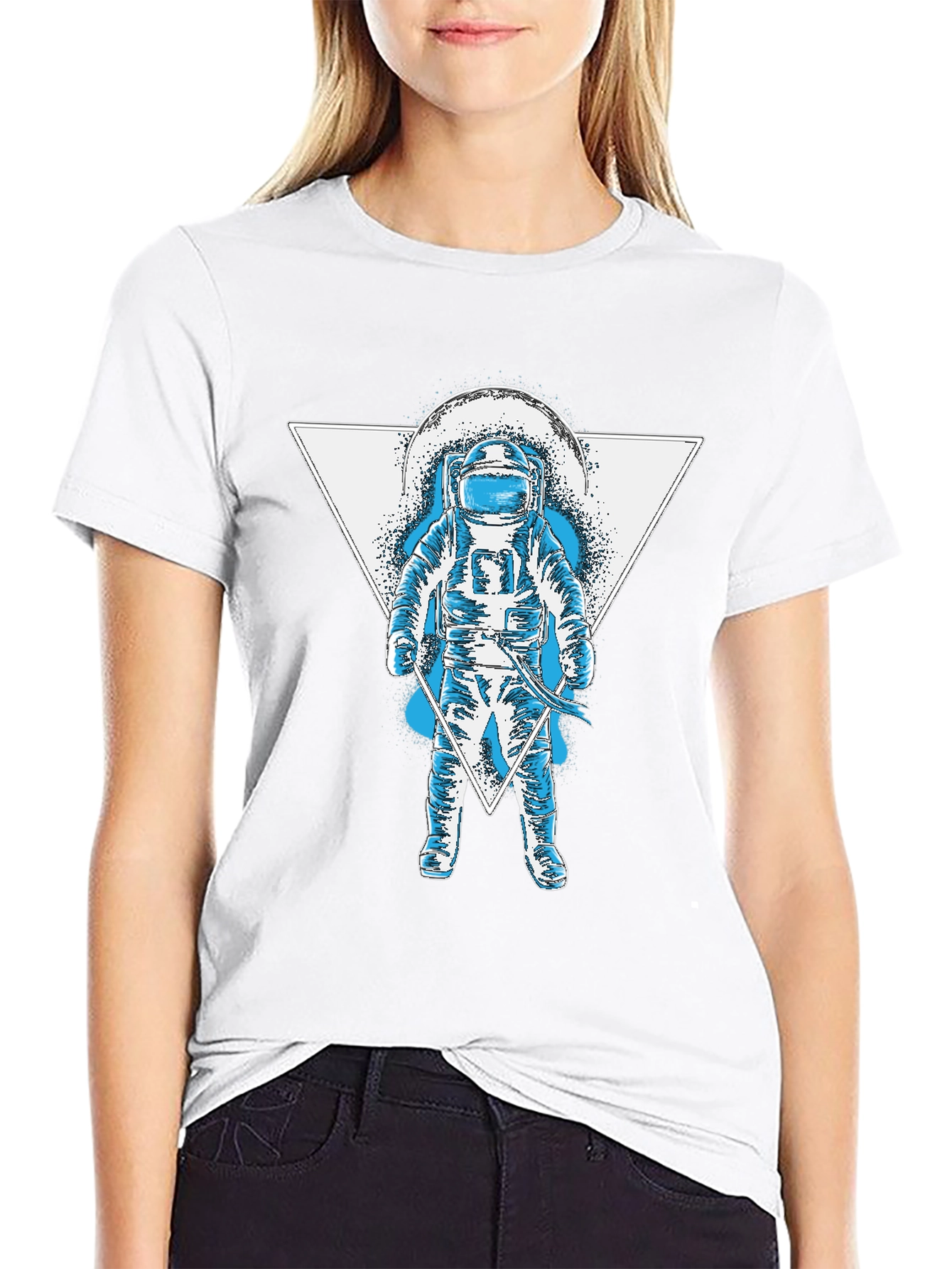 Astronaut Triangle Graphic T-Shirt
