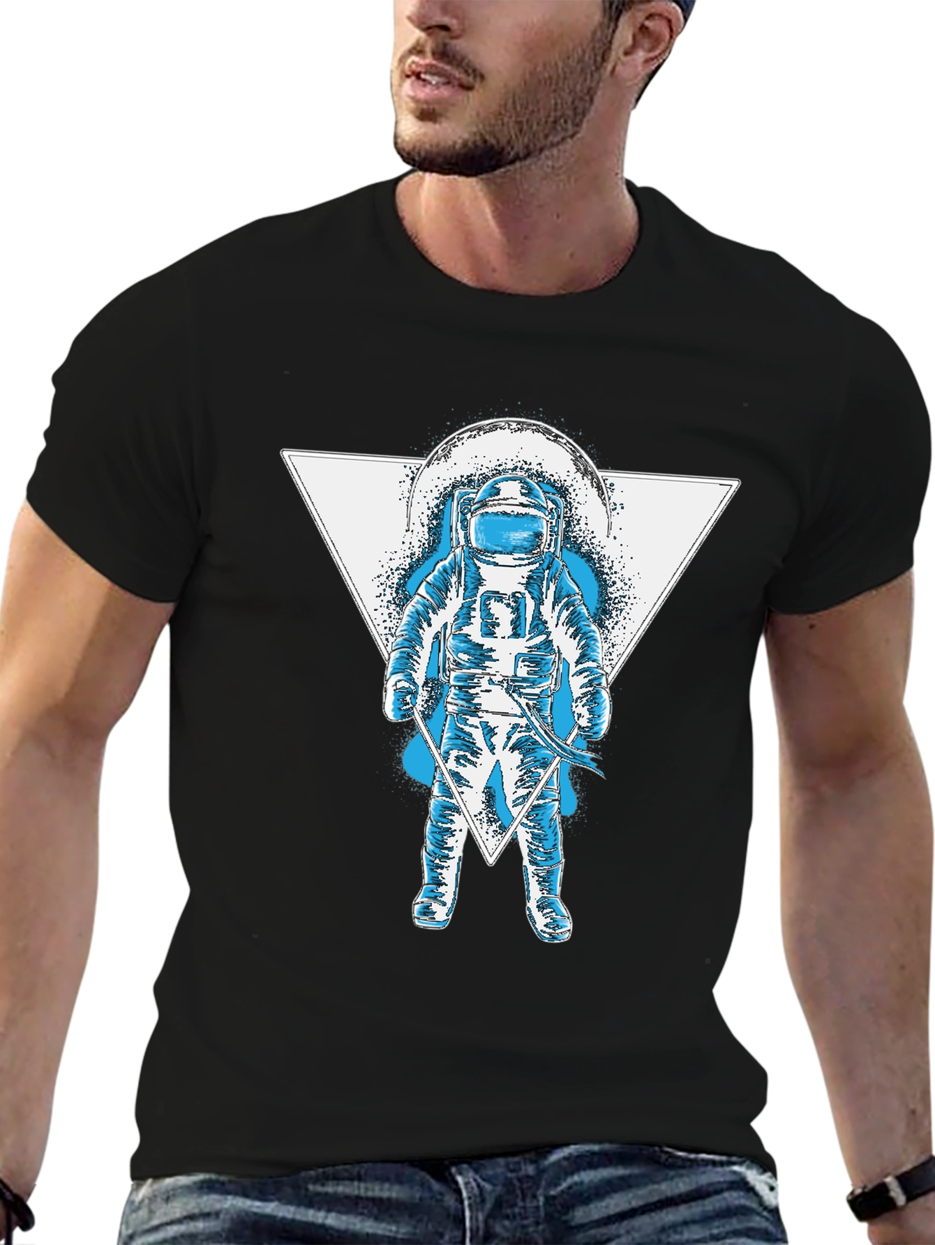 Astronaut Triangle Graphic T-Shirt
