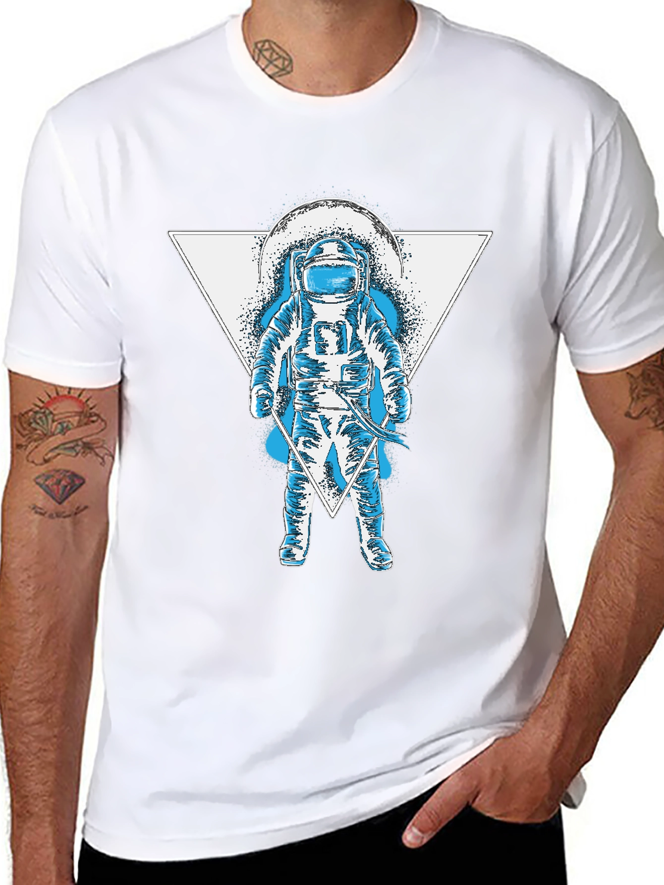 Astronaut Triangle Graphic T-Shirt