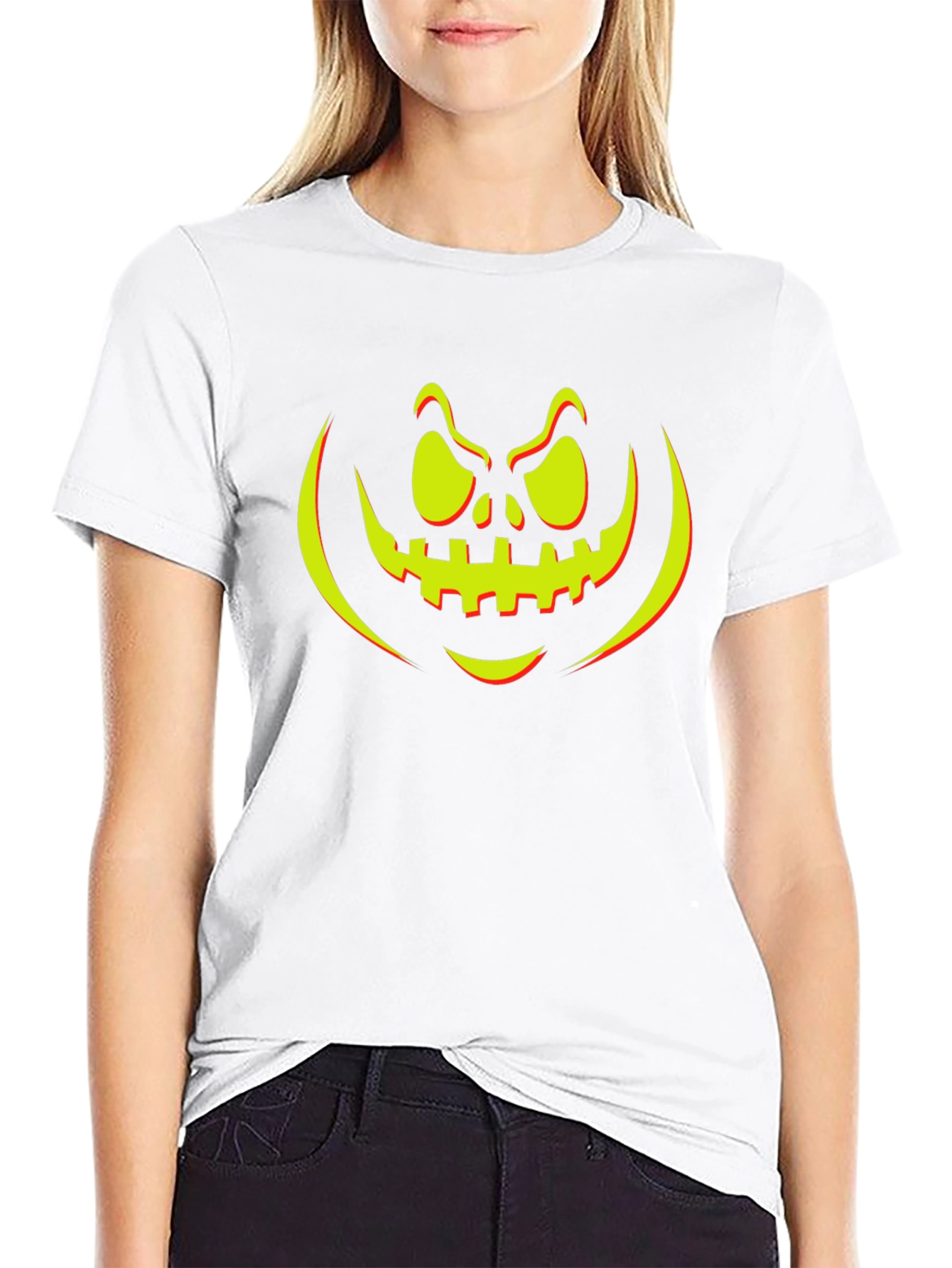 Halloween Pumpkin Face Graphic Tee