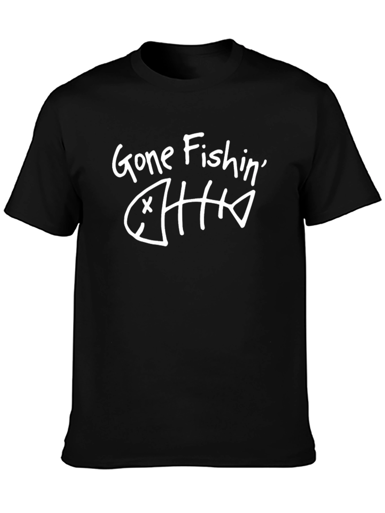 Gone Fishin T-Shirt - Funny Fishing Skeleton Tee
