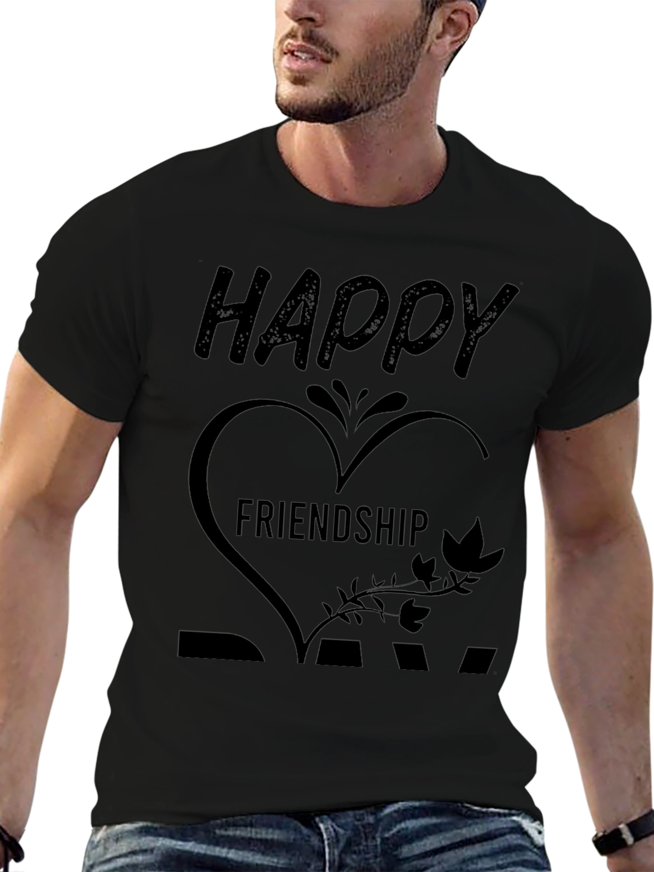 Happy Friendship Day T-Shirt - Black