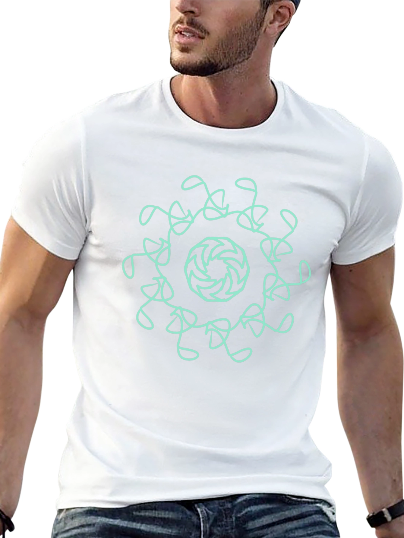 Abstract Mandala Graphic Black Tee