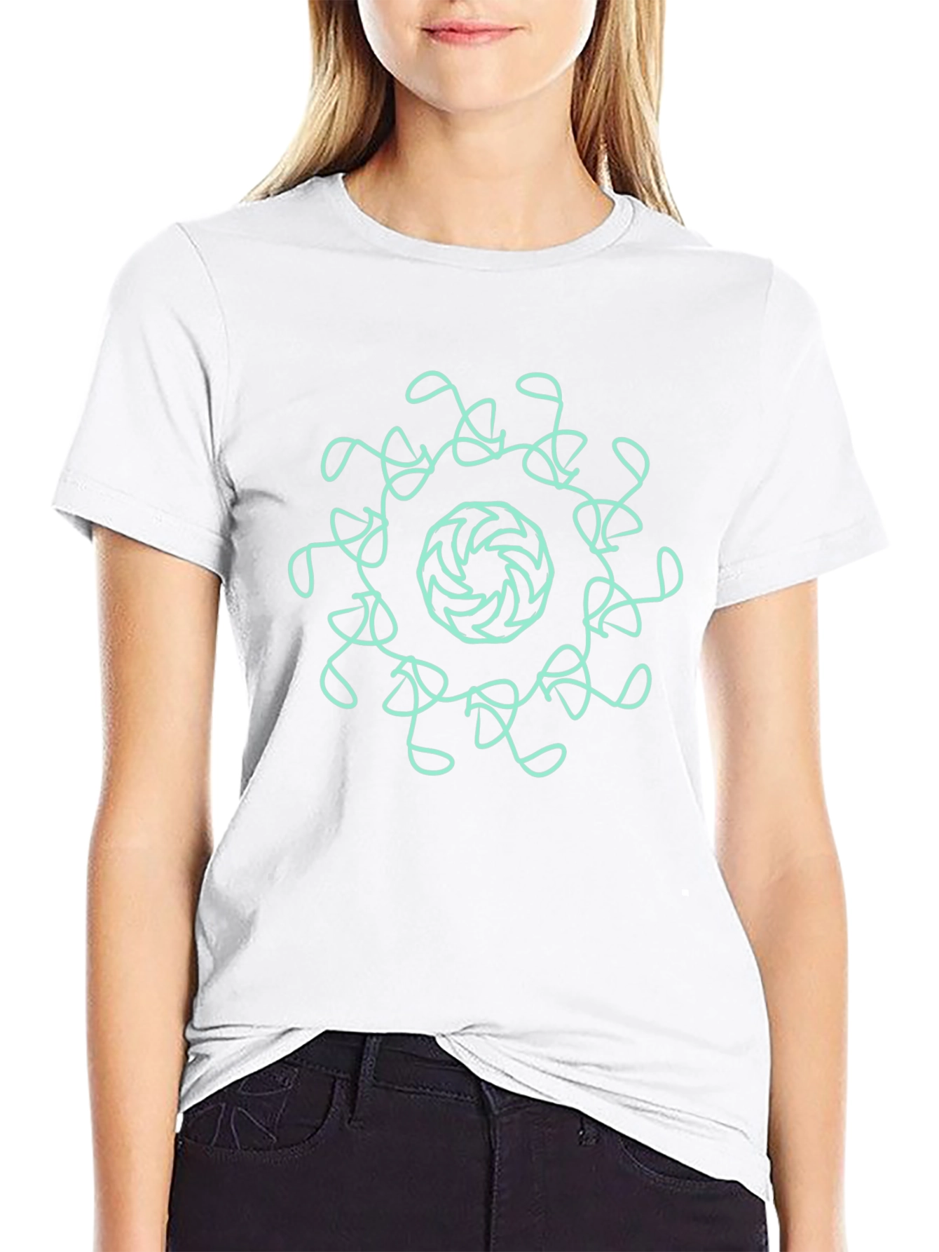 Abstract Mandala Graphic Black Tee