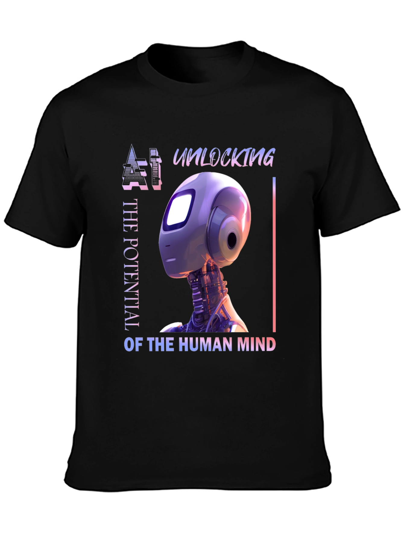 AI Mind Potential T-Shirt - Futuristic Robot Design