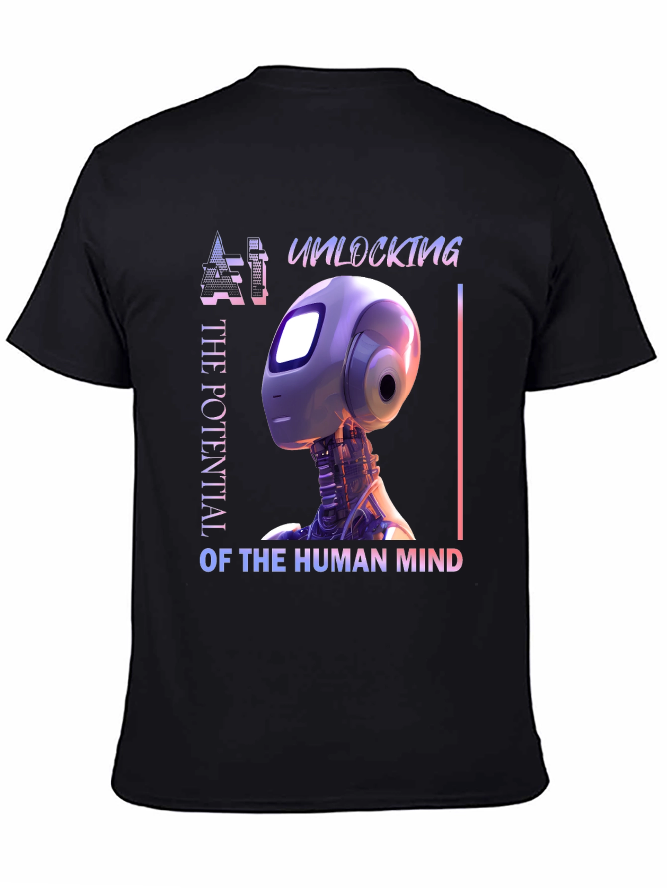 AI Mind Potential T-Shirt - Futuristic Robot Design