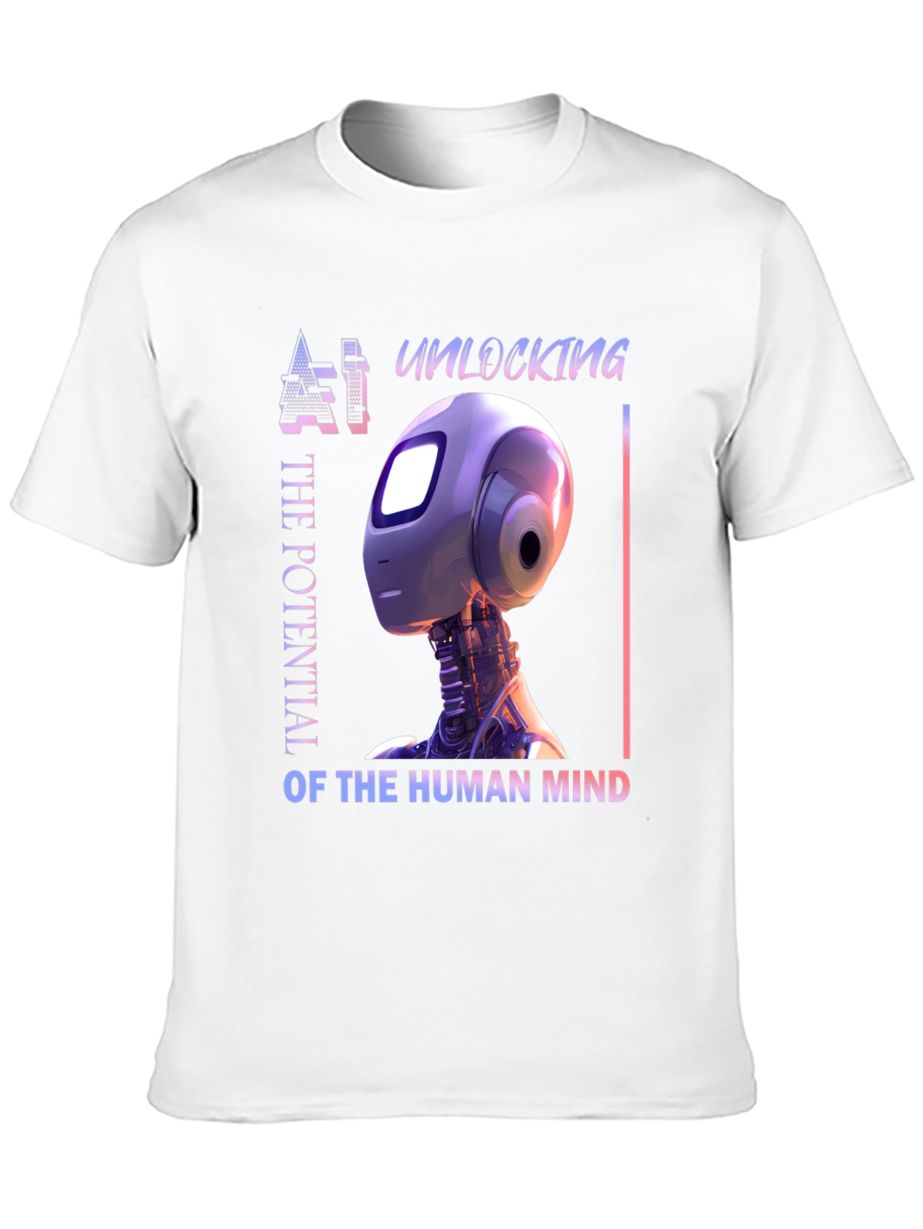 AI Mind Potential T-Shirt - Futuristic Robot Design