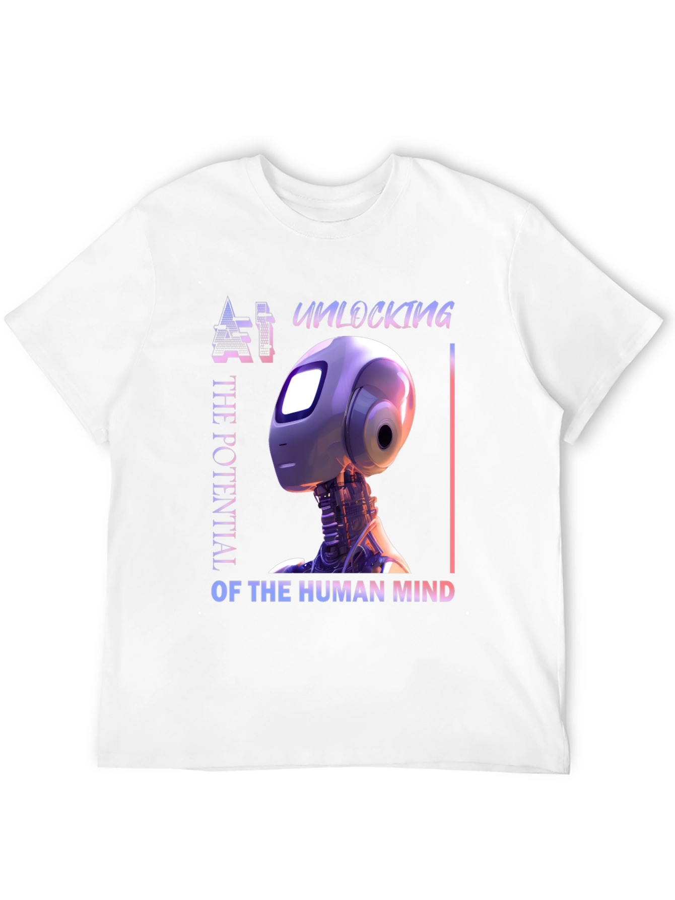 AI Mind Potential T-Shirt - Futuristic Robot Design