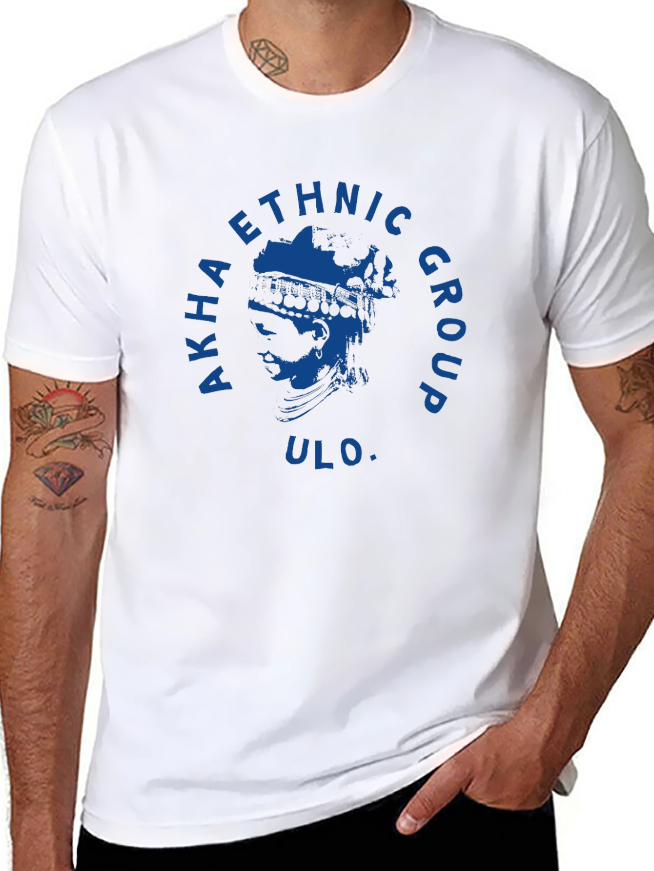 Akha Ethnic Group T-Shirt - ULO. Black Graphic Tee