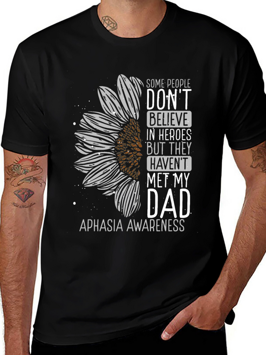 Aphasia Awareness Sunflower Dad T-Shirt