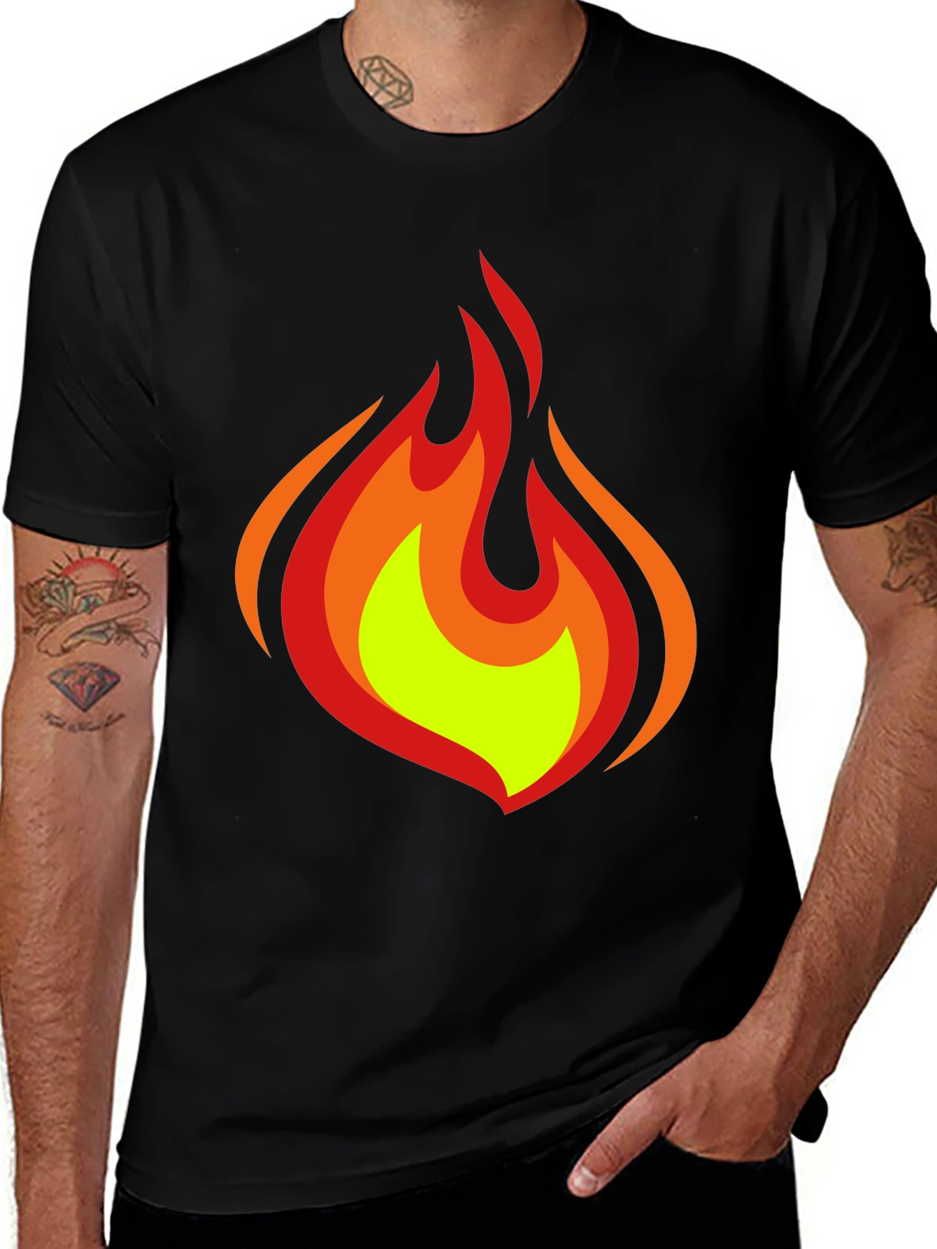 Flame Graphic Black T-Shirt