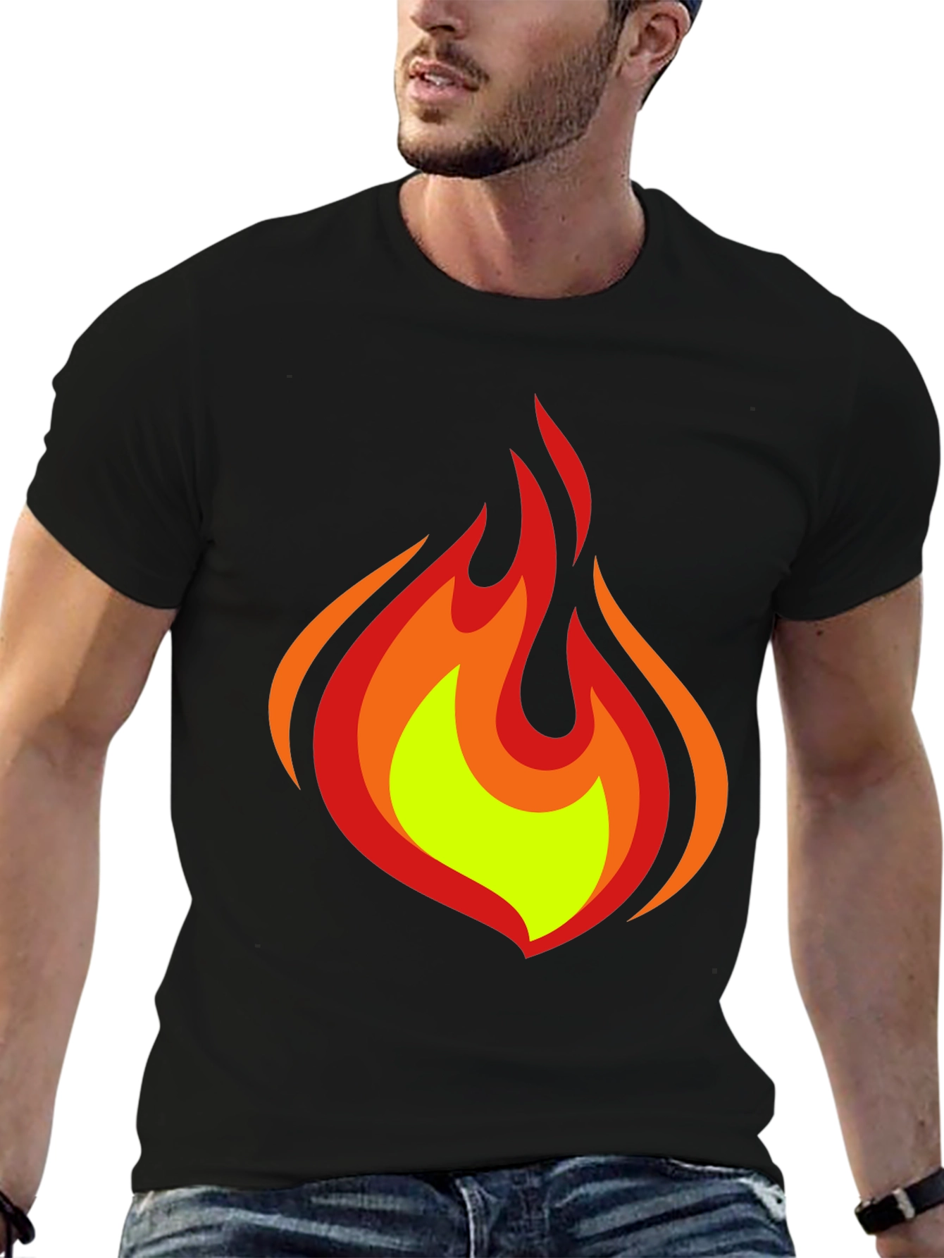 Flame Graphic Black T-Shirt