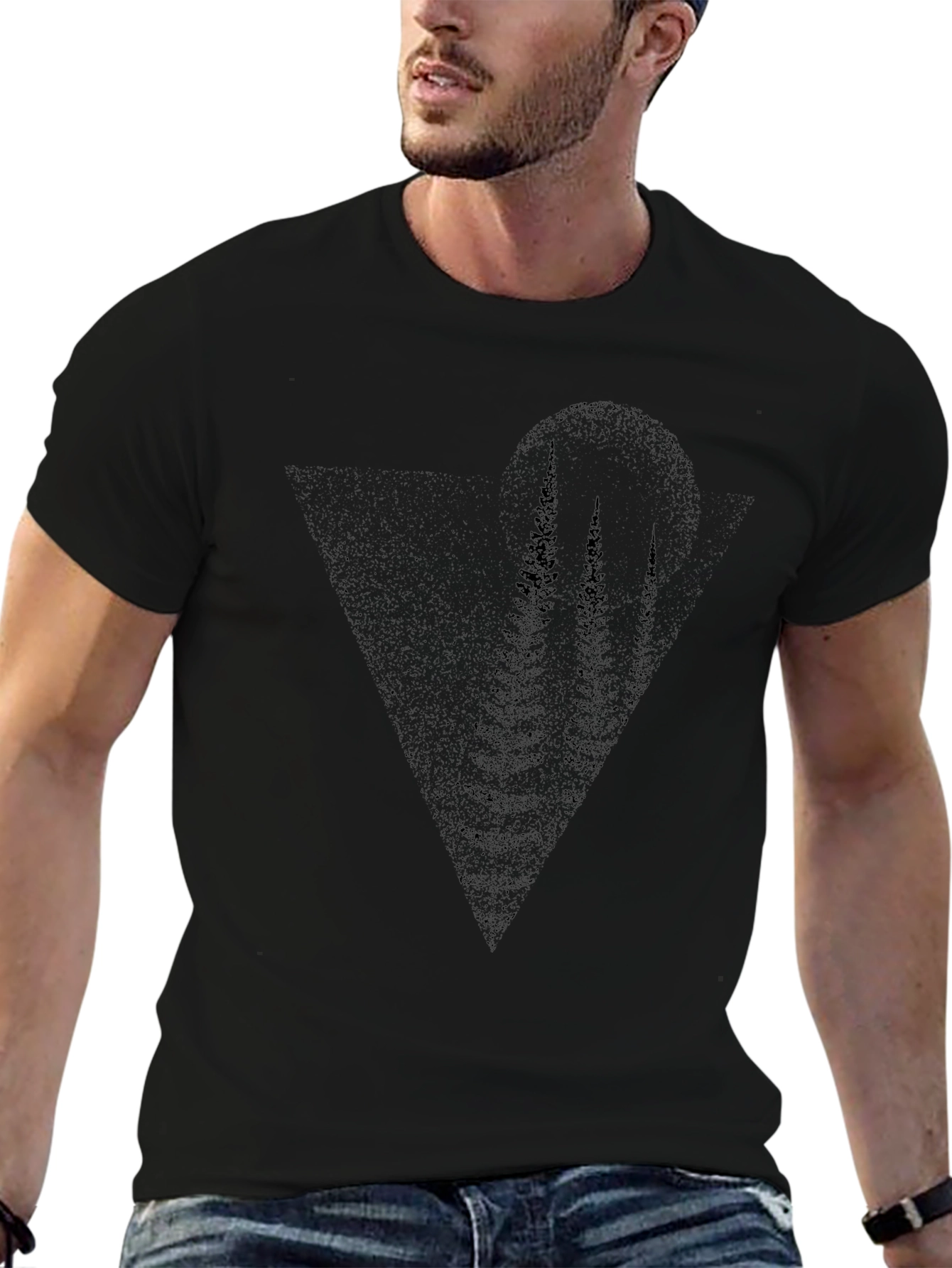Abstract Tree Graphic Mens Black T-Shirt