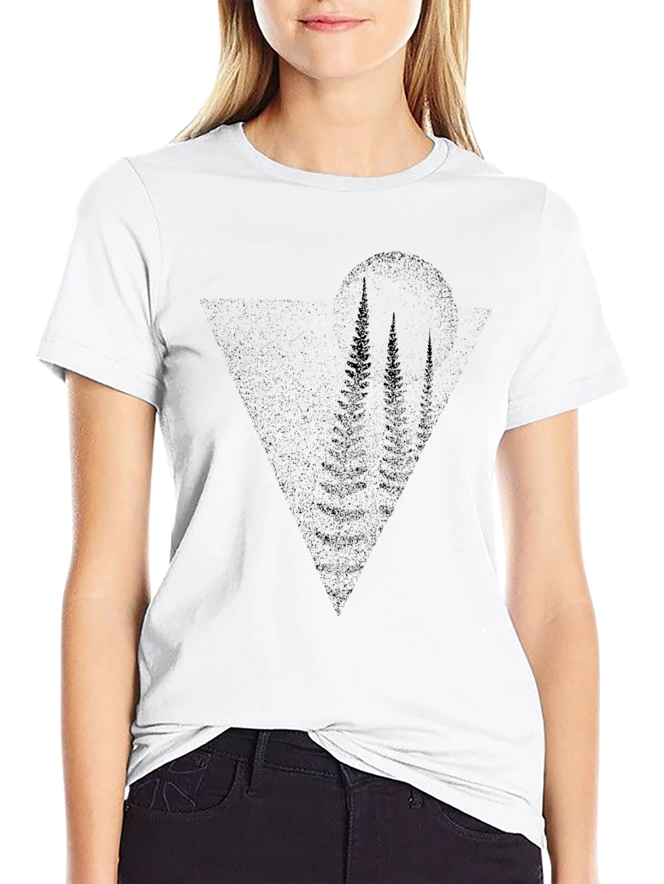 Abstract Tree Graphic Mens Black T-Shirt