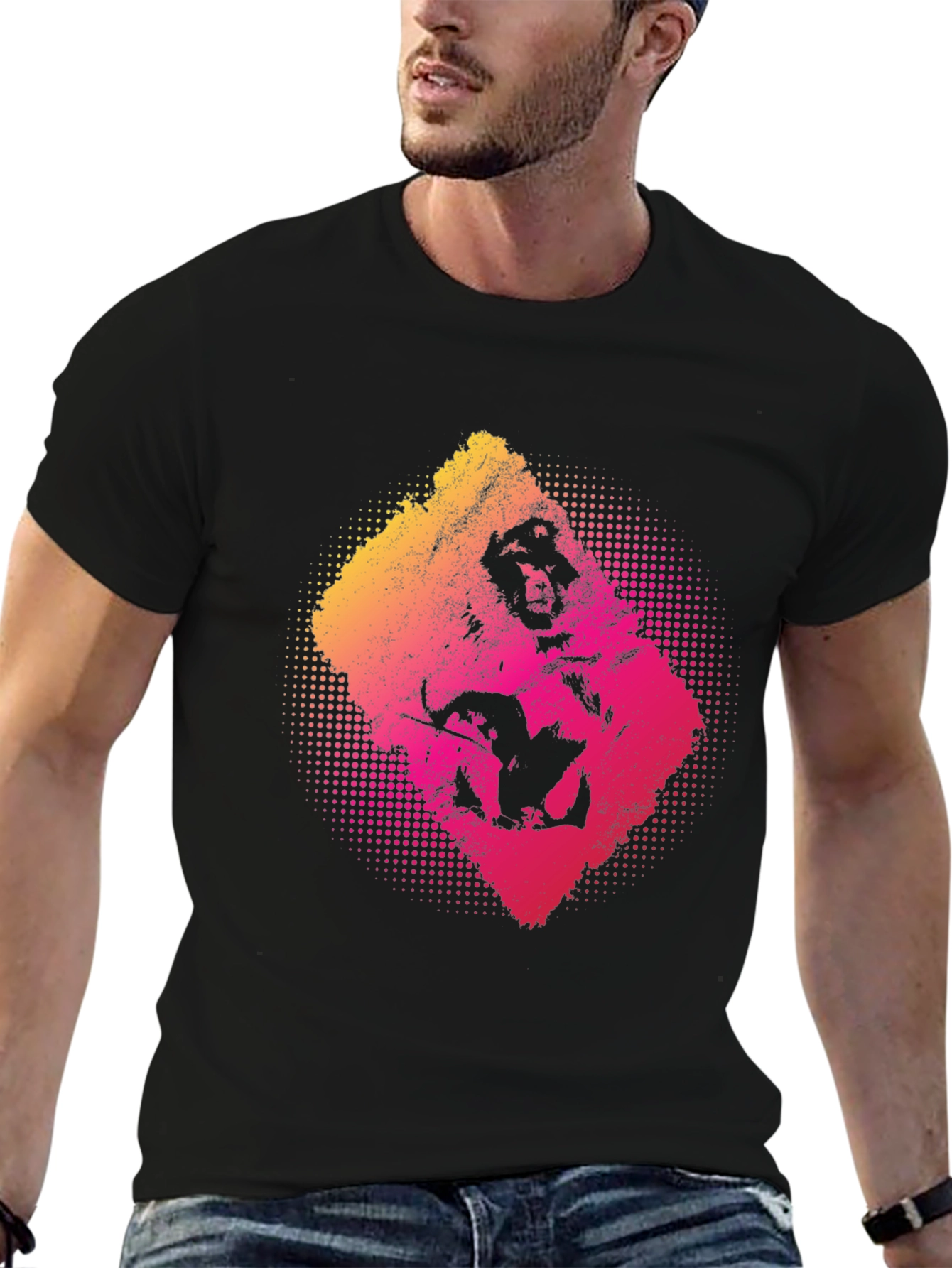 Graphic Print T-Shirt - Mens Black Tee