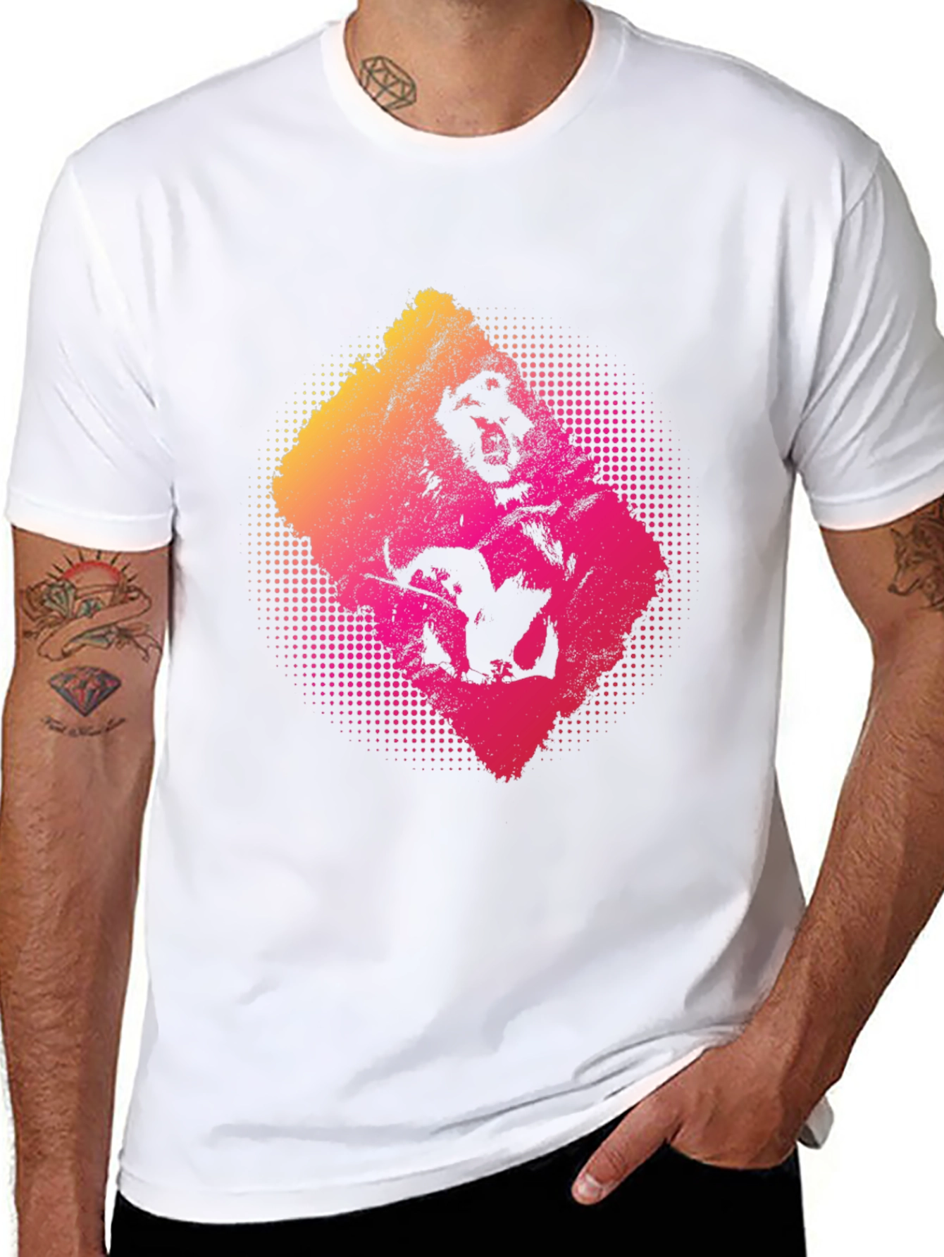 Graphic Print T-Shirt - Mens Black Tee