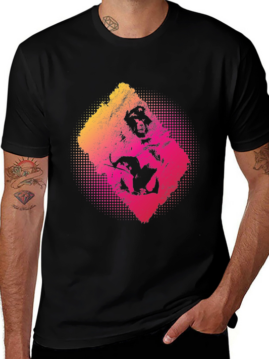 Graphic Print T-Shirt - Mens Black Tee