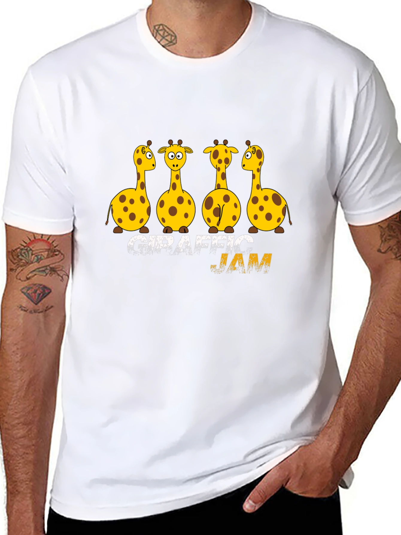 Giraffe Jam Graphic Black T-Shirt
