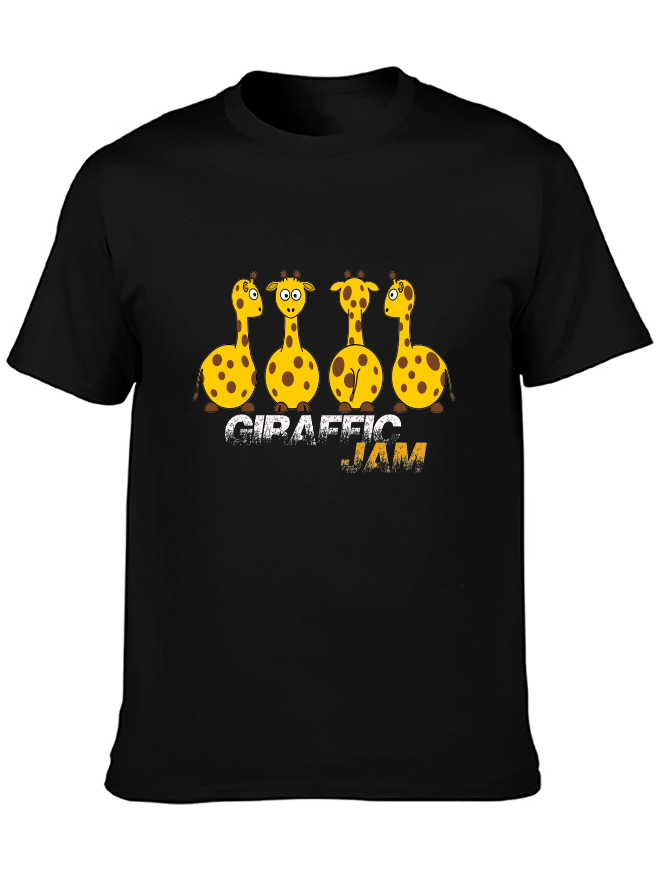 Giraffe Jam Graphic Black T-Shirt