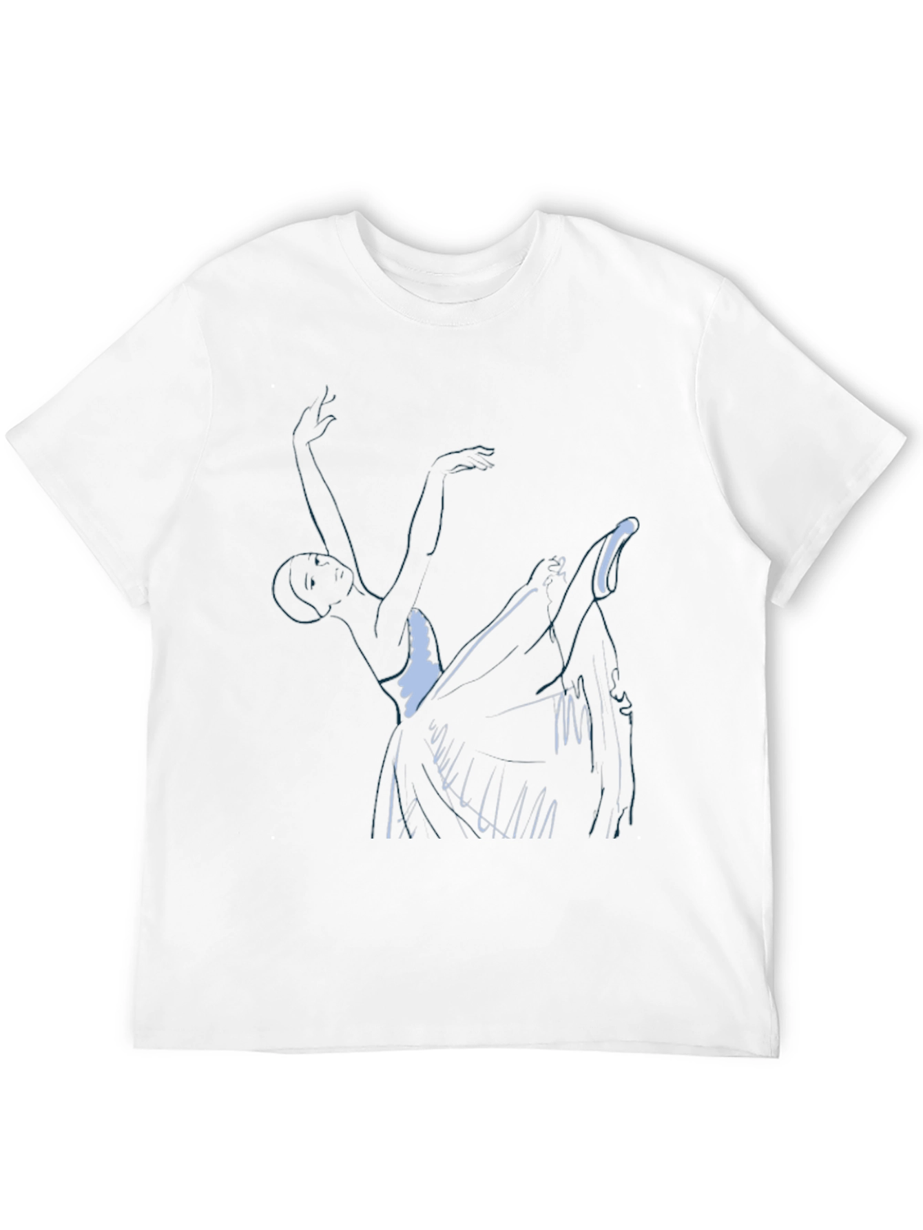 Abstract Dancer Graphic Print Black T-Shirt