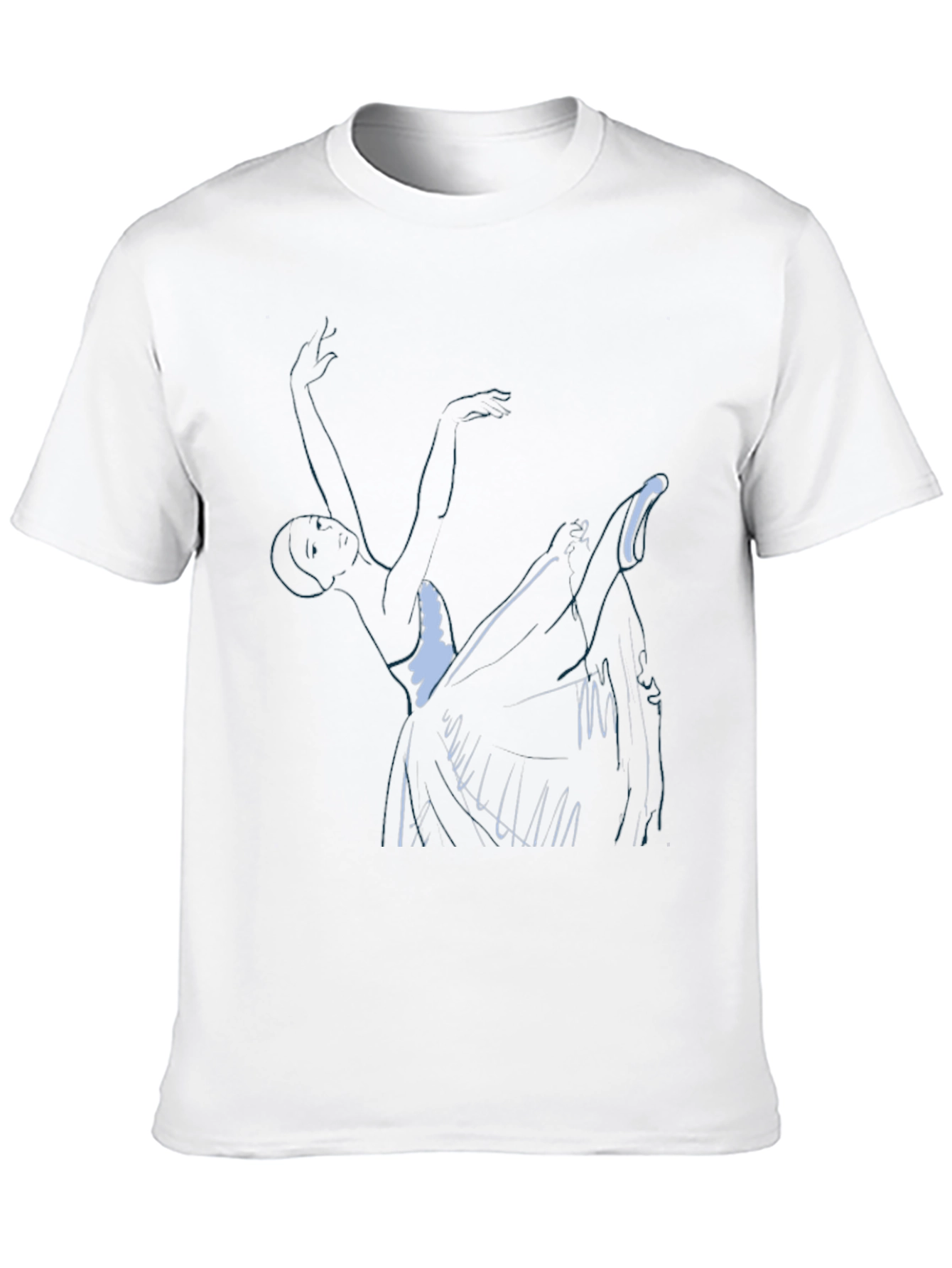 Abstract Dancer Graphic Print Black T-Shirt