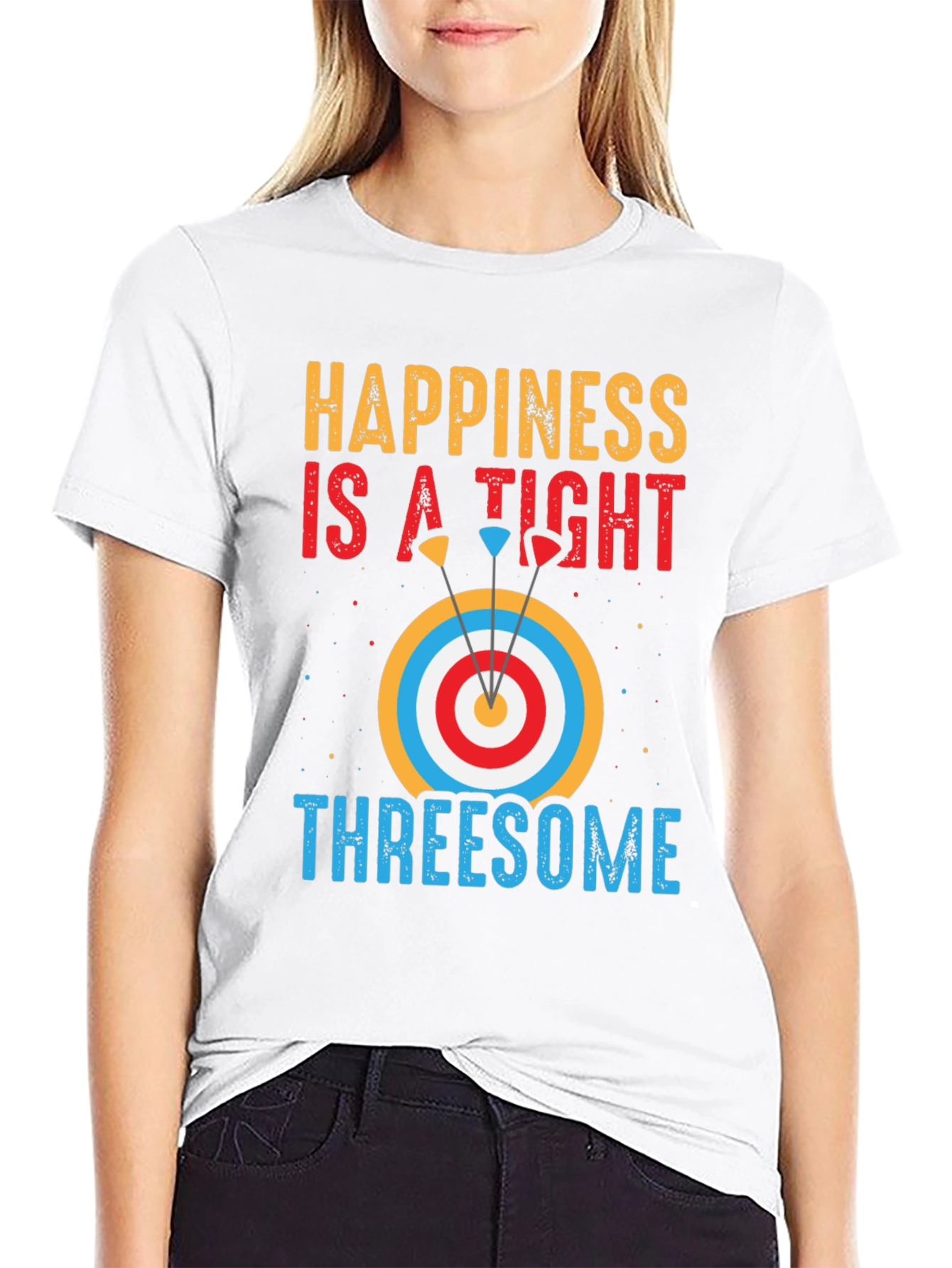 Happiness Archery T-Shirt: Tight Threesome Graphic Tee