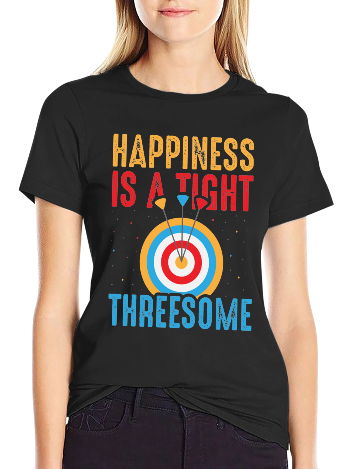 Happiness Archery T-Shirt: Tight Threesome Graphic Tee