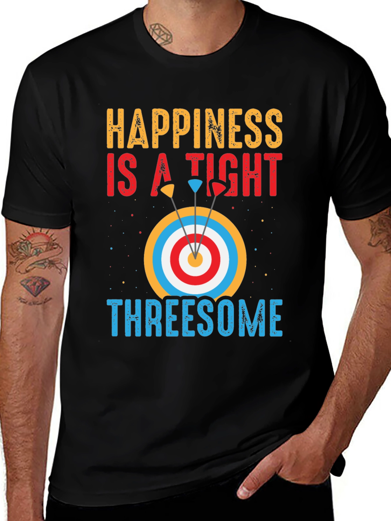 Happiness Archery T-Shirt: Tight Threesome Graphic Tee