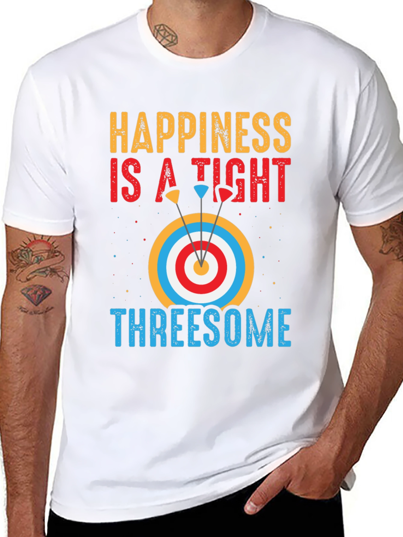 Happiness Archery T-Shirt: Tight Threesome Graphic Tee