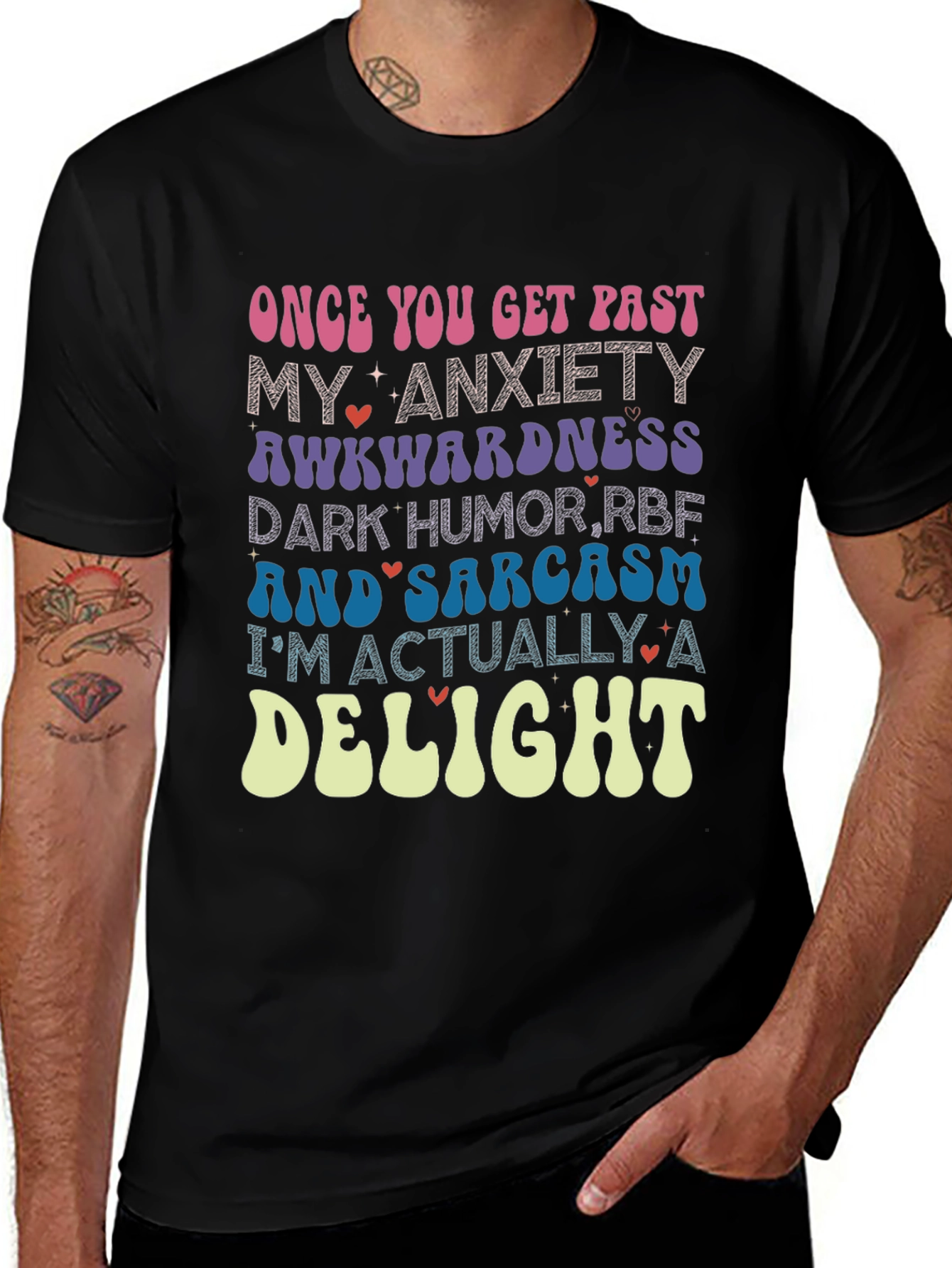 Anxiety Sarcasm Delight Novelty Graphic Tee