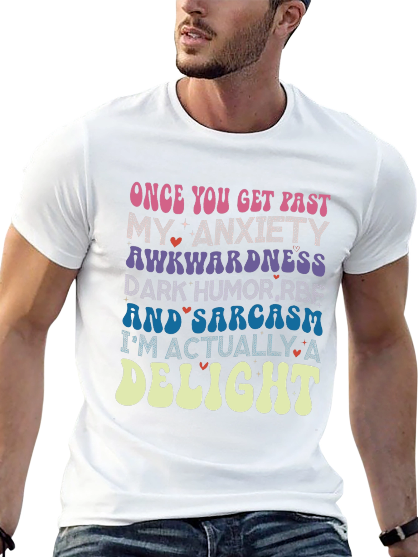 Anxiety Sarcasm Delight Novelty Graphic Tee