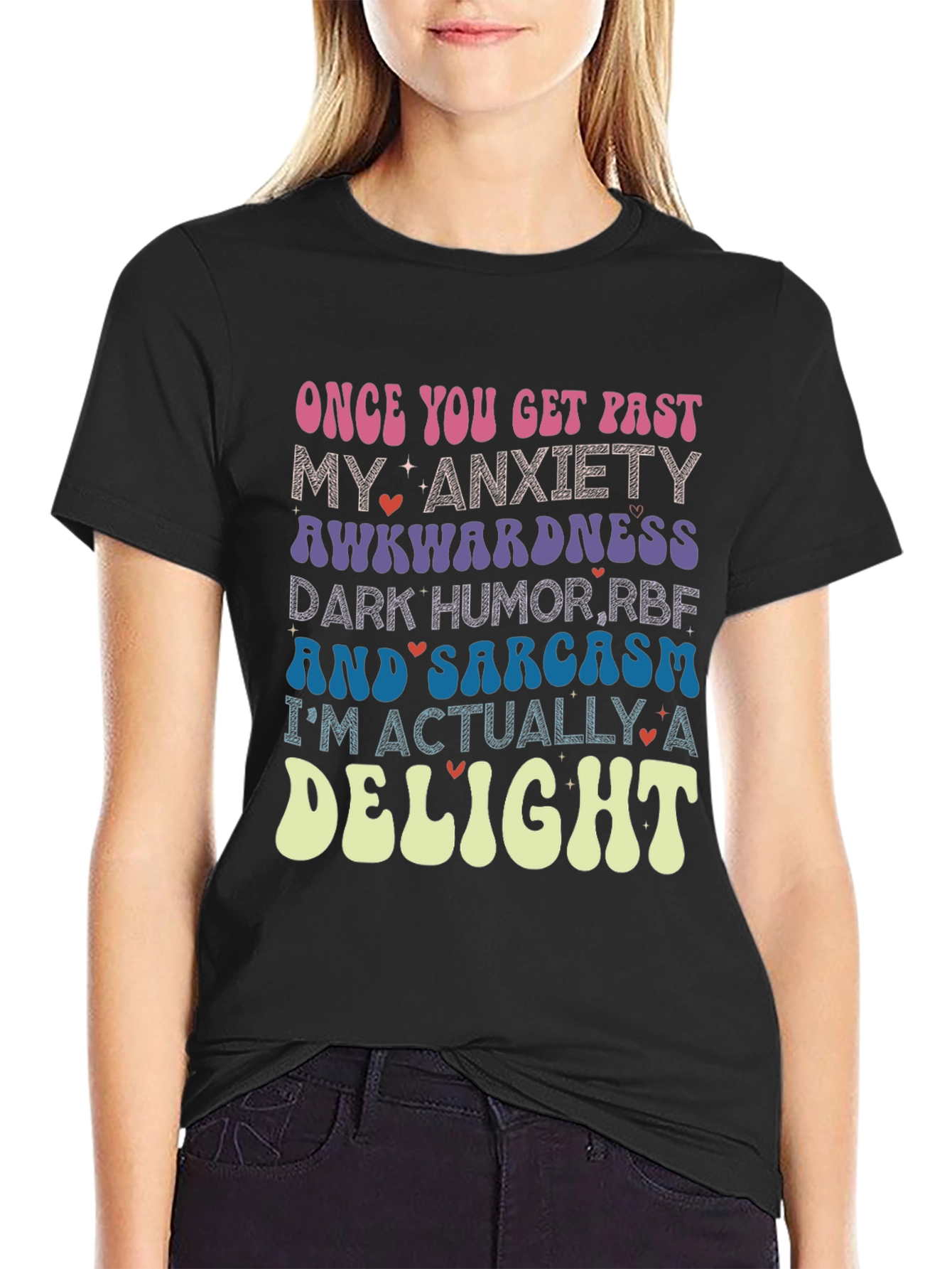 Anxiety Sarcasm Delight Novelty Graphic Tee