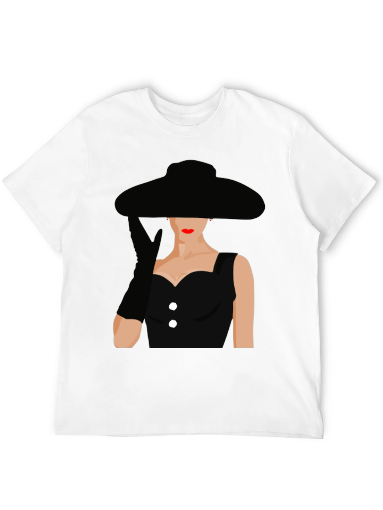 Audrey Hepburn Style Black T-Shirt