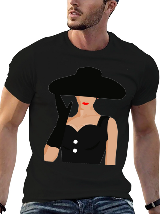 Audrey Hepburn Style Black T-Shirt