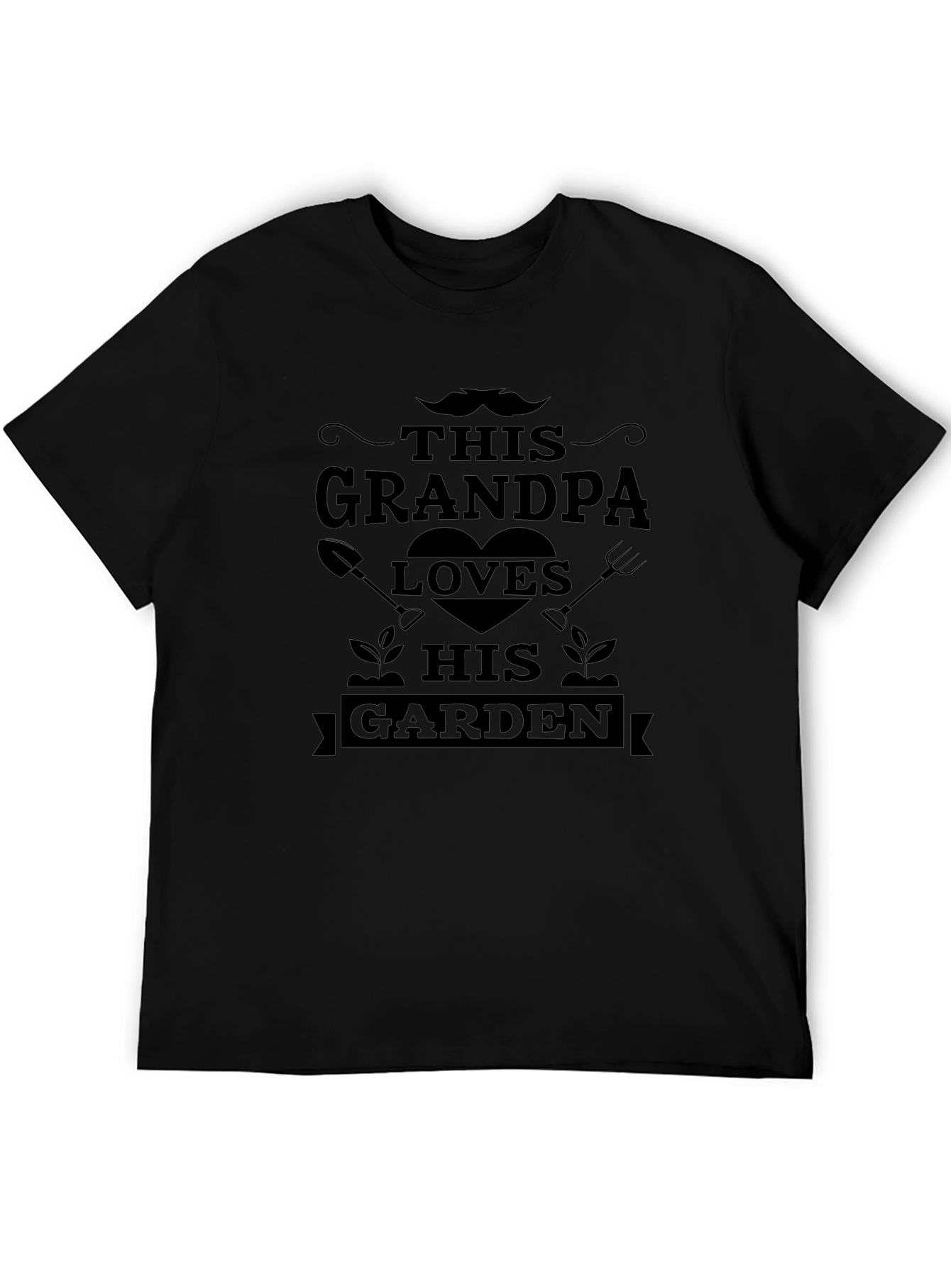 Grandpa Loves His Garden Black T-Shirt