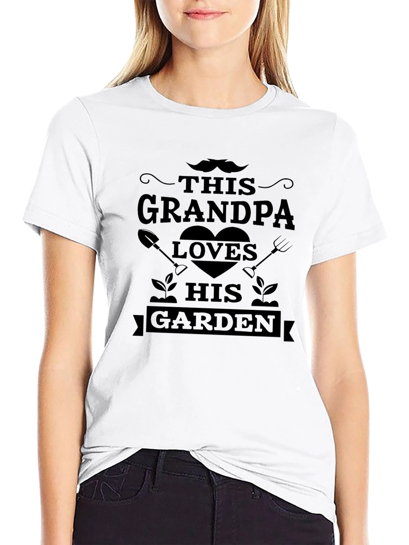 Grandpa Loves His Garden Black T-Shirt