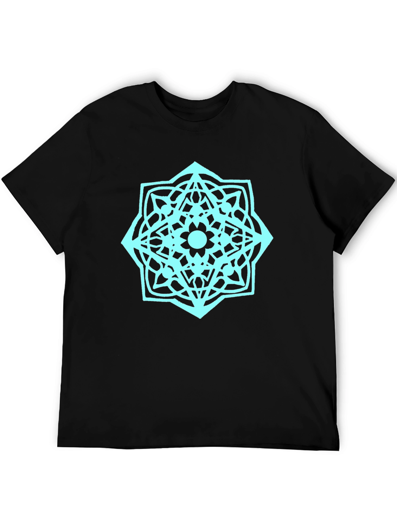 Geometric Mandala Graphic T-Shirt - Black