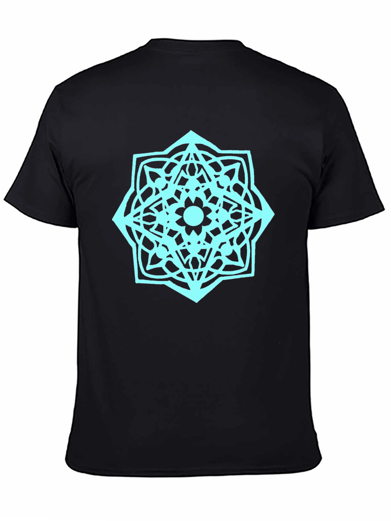 Geometric Mandala Graphic T-Shirt - Black