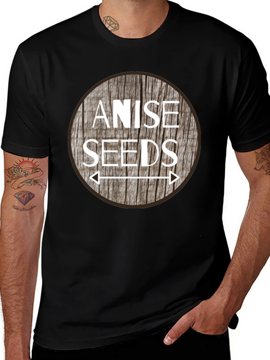 Anise Seeds Graphic Tee - Black Cotton T-Shirt