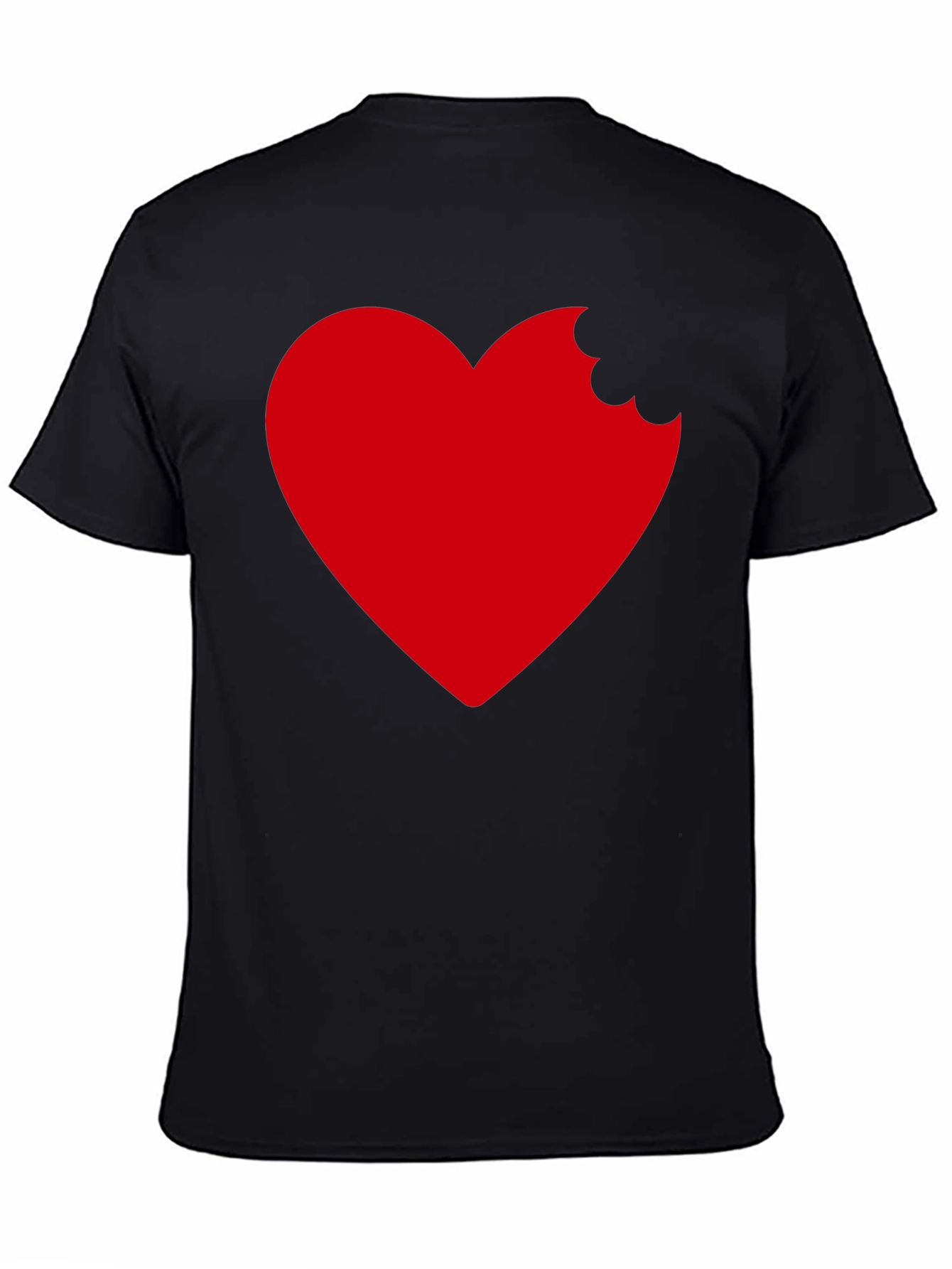 Heart Bite T-Shirt - Black Cotton Graphic Tee